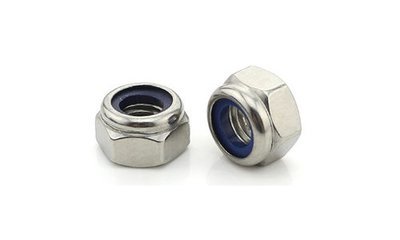 Nylon-Mutter, Edelstahl, div. Größen Nylon-Mutter, Edelstahl, div. Größen