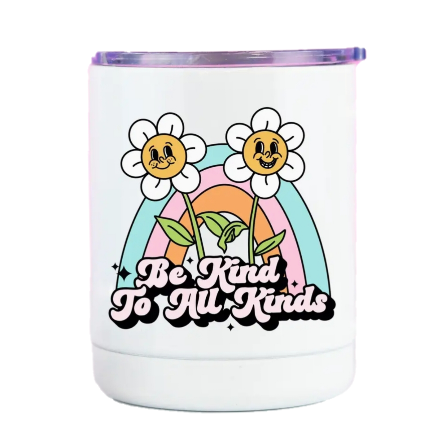 Be Kind to All Kinds Retro Travel Cup With Handle