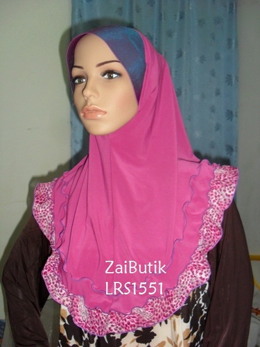 Tudung Lycra Curly Ropol Chiffon