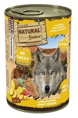 Natural Greatness - GRAANVRIJ - Hypoallergenic - Kangeroe met Ananas, Mango en Spirulina 400GR