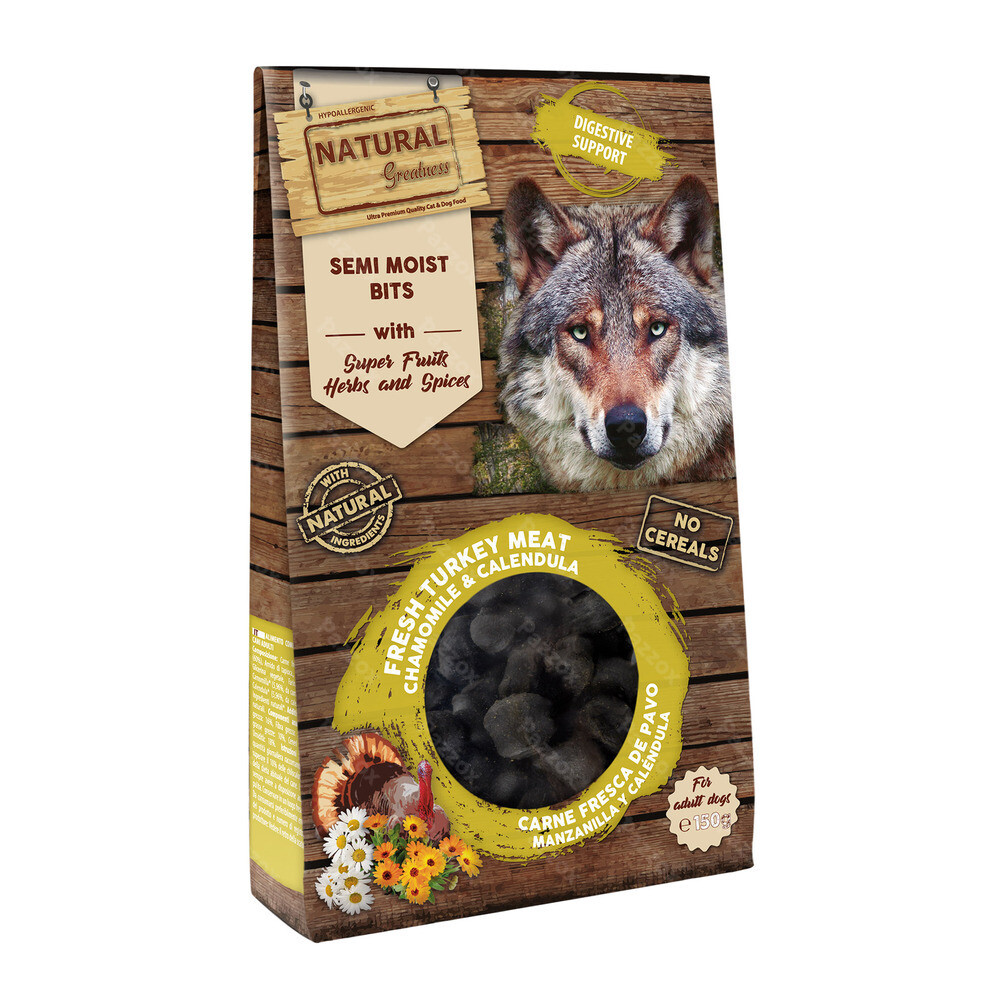 NATURAL GREATNESS graanvrij ! halfzachte training snacks / bits spijsvertering ondersteuning