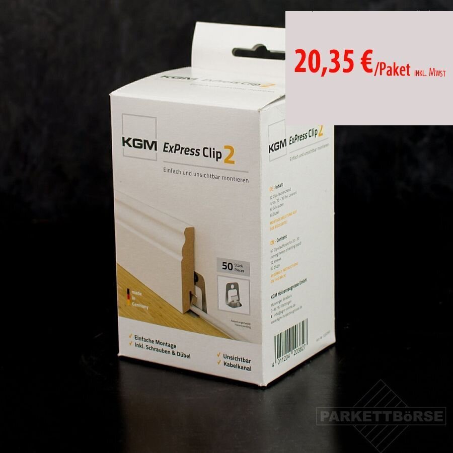 KGM Express Clip2 VPE 50 Stück inkl. Schrauben und Dübel