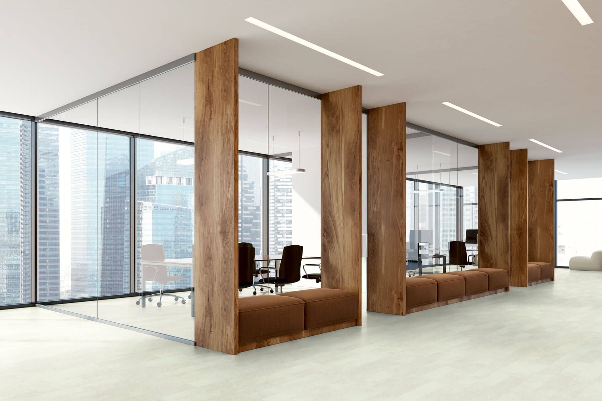 Klick-Vinylboden für die Verlegung in Fischgrat
Abmessungen: 690 x 120 mm
Gesamtstärke: 8mm, mit stabiler Isocore-Mittellage
Nutzschicht: 0,55mm
VPE: 1,82qm
Ein vielseitiger und anpassungsfähiger Bodenbelag in a Chevron Format: Mist - Chevron – IC55 fügt sich mit seinem hellen und warmen Betondesign auf natürliche Weise in jeden Raum ein und ist daher ein Favorit unter Innenarchitekten. Der Installationstyp von Mist - Chevron – IC55 ist Isocore Click 55 (IC55).