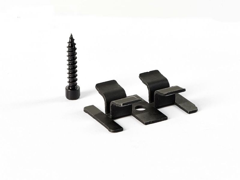Natur in Form Montageklammerset aus Edelstahl Schwarz inkl. Schrauben, Bit u. Verlegehilfe; VPE 100 Stk. Natur in Form Montageklammerset aus Edelstahl Schwarz inkl. Schrauben, Bit u. Verlegehilfe; VPE 100 Stk."