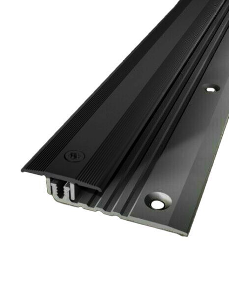 Übergangsprofil Alu eloxiert Schwarz, versenkt gebohrt,  6,5-16 mm, 1,00 m, Typ 288