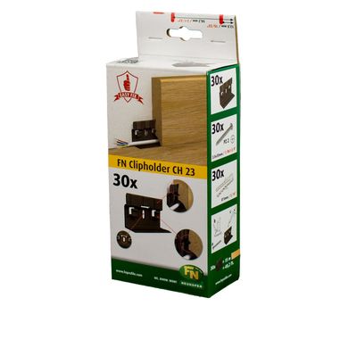 FN Leistenclip 30 Stk./VPE inkl. Schrauben und Dübel 3,5x30mm FN Leistenclip 30 Stk./VPE inkl. Schrauben und Dübel 3,5x30mm