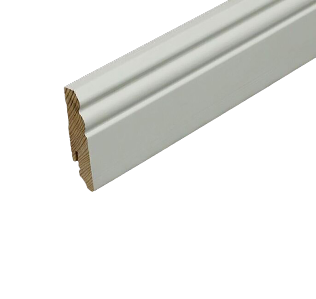 HT-624 Sockelleiste Weiß lackiert mit Holzkern 18x58x2400mm HamburgerProfil