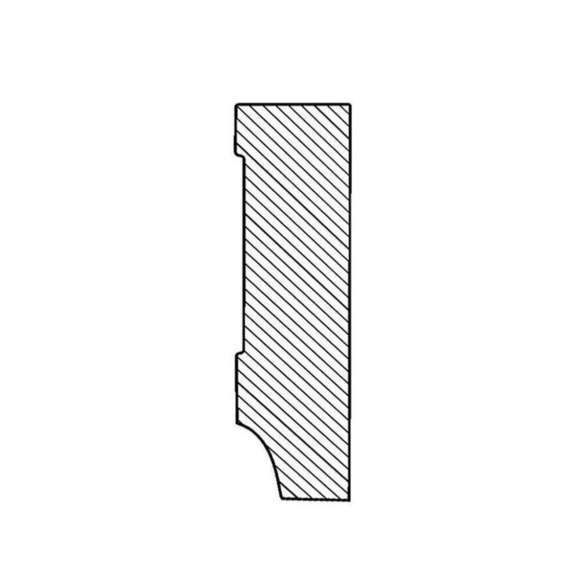 FN-631 Sockelleiste Weiß lackiert mit Holzkern 16x58x2400mm ohne Clipsfräsung RAL 9016