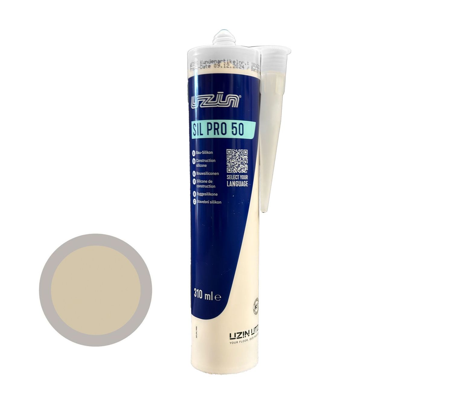 Uzin Silikon Pro50 Eiche hell 310 ml