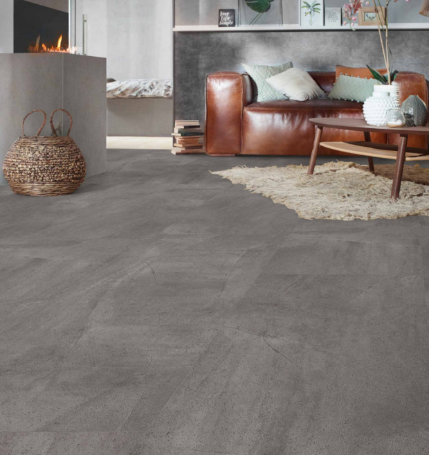 Bodencouture Vinyl-Sheets Cement Dark Grey