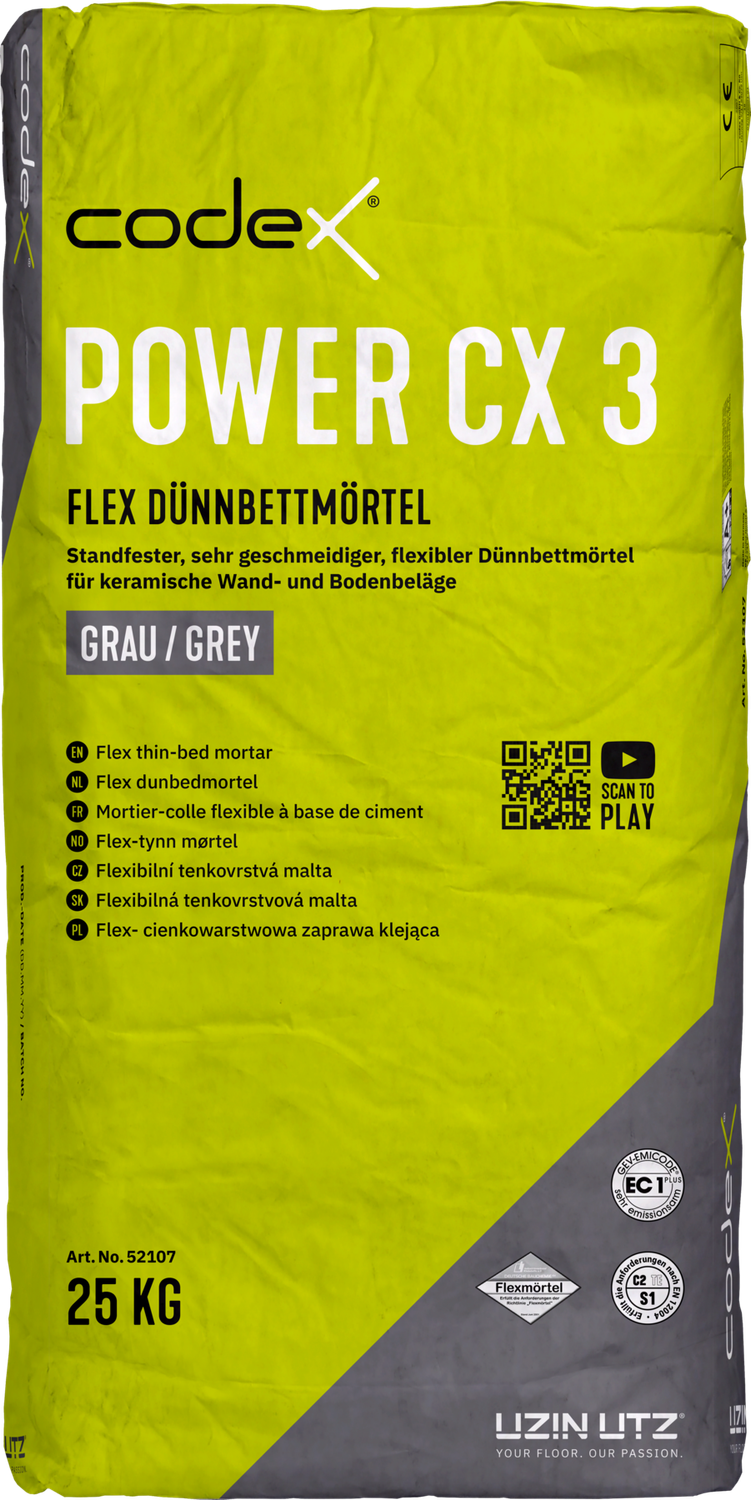 Codex-Fliesenkleber Power  CX3 25kg, für keramische Wand- und Bodenfliesen