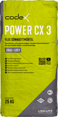 Codex-Fliesenkleber Power CX3 25kg, für keramische Wand- und Bodenfliesen Codex-Fliesenkleber Power CX3 25kg, für keramische Wand- und Bodenfliesen