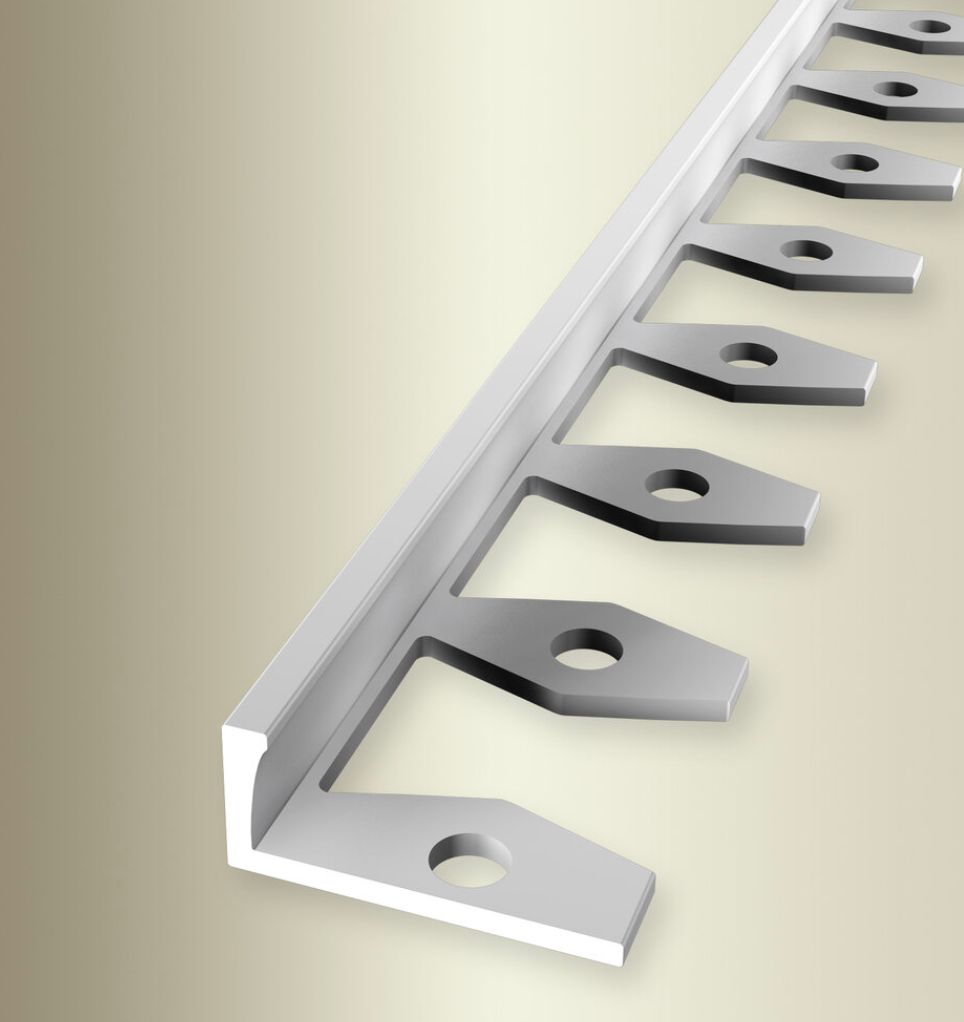 KüberitL Schlüterschiene Typ304; Silber biegbar für 10,3mm; 22x11,8mm; 250cm