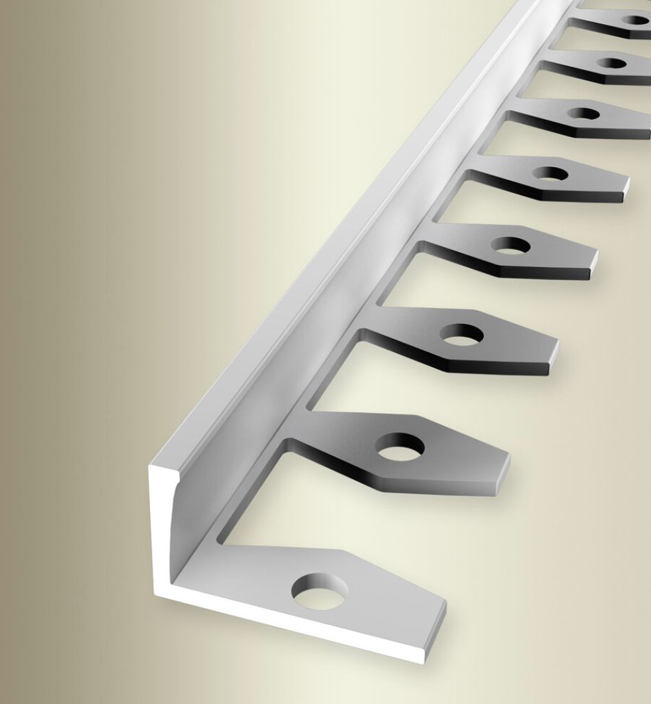 KüberitL Schlüterschiene Typ306 G; Silber für 15mm; 22,5x16,5mm; 250cm