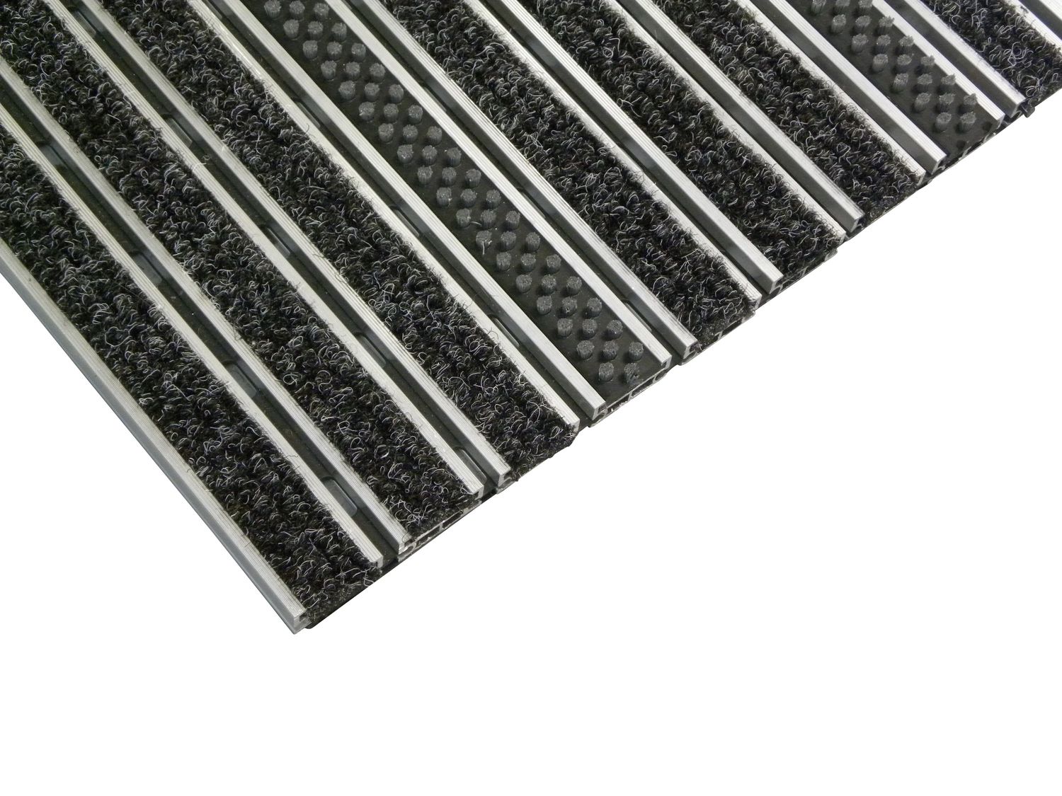 ALU Entrancemat with 3 x ribbed carpet and 1 x brush insert