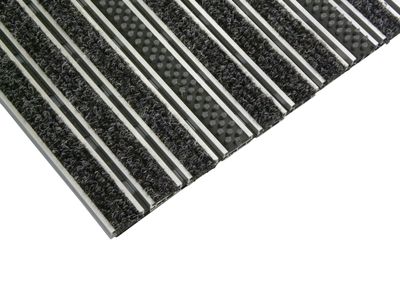 ALU Entrancemat with 3 x ribbed carpet and 1 x brush insert
