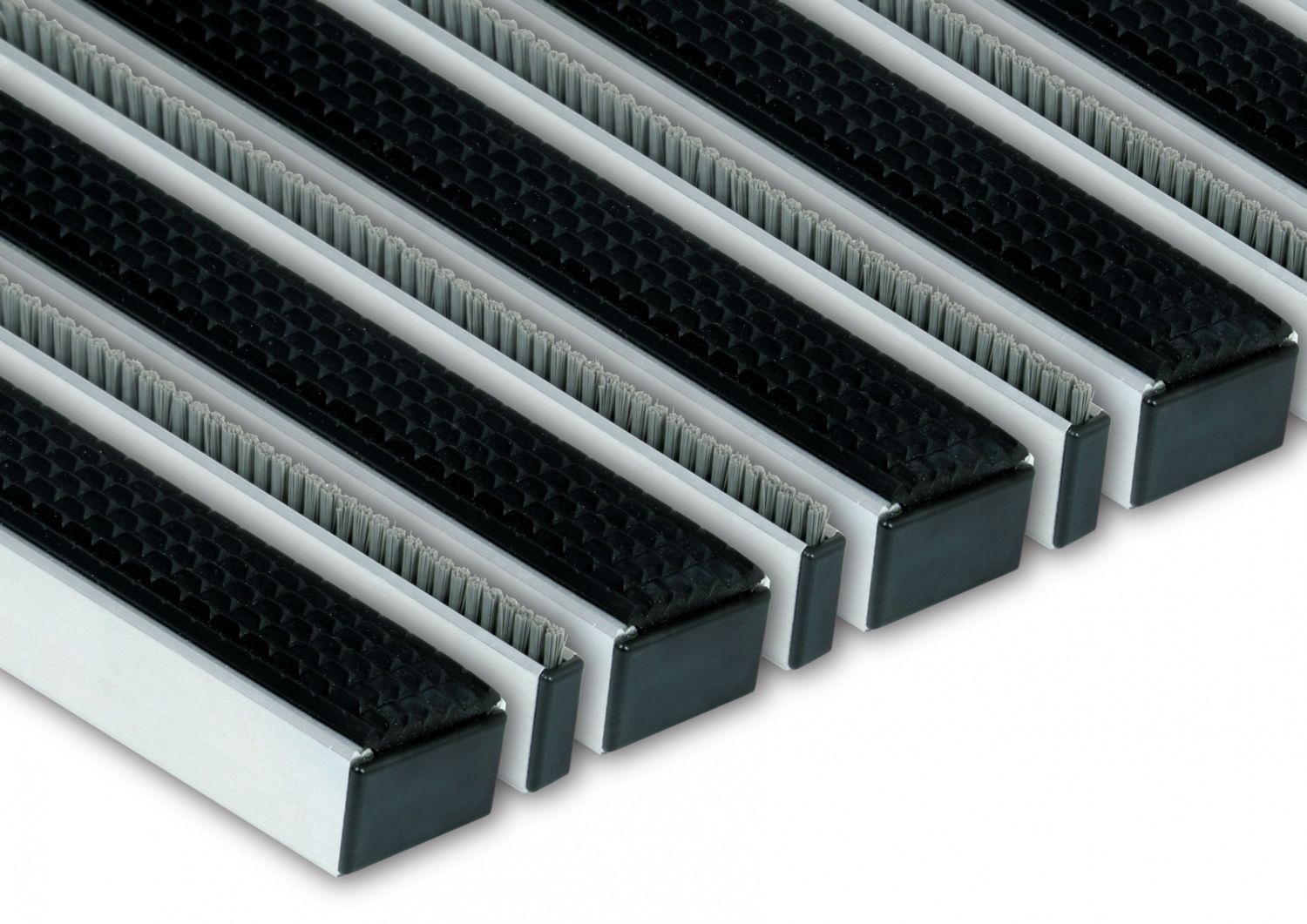 ALU Entrancemat with rubber insert and brush strip