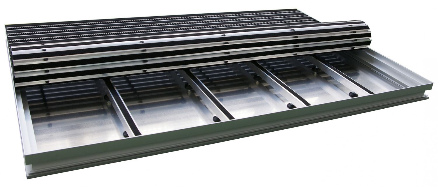 SET Bürsten Alumatte mit Bodenwanne nach Maß