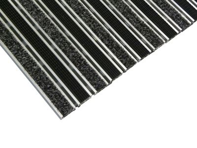 ALU Entrancemat with ribbed carpet and rubber insert