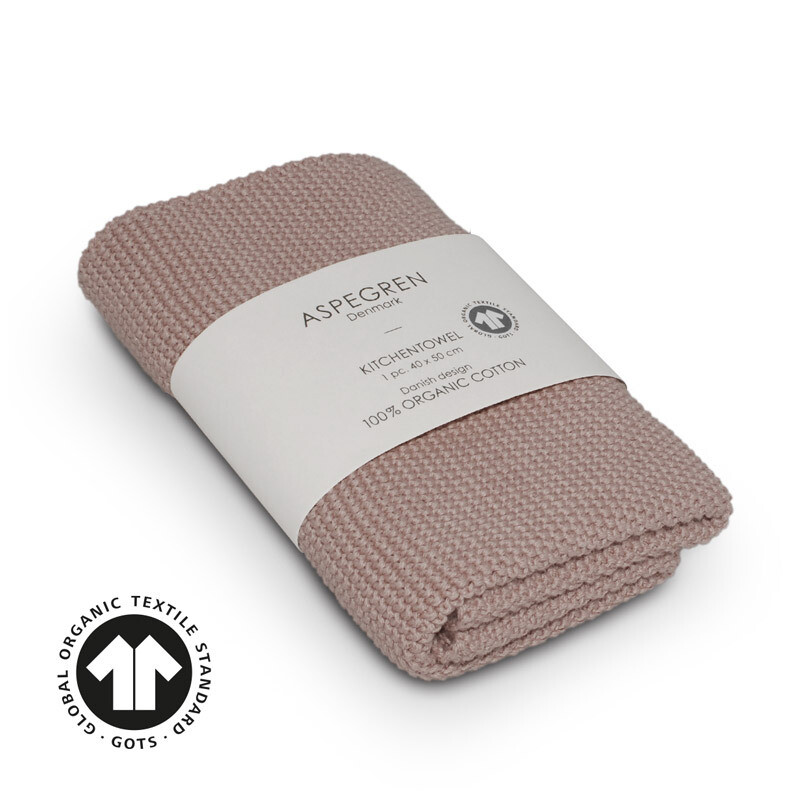 Aspegren gestricktes Handtuch Solid Pale Mauve