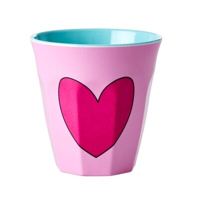 RICE Melamin Becher medium Heart pink RICE Melamin Becher medium Heart pink