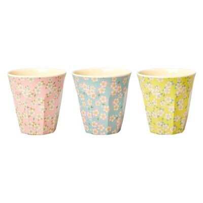 RICE Melamin Becher 3er-Set medium Small Flower RICE Melamin Becher 3er-Set medium Small Flower