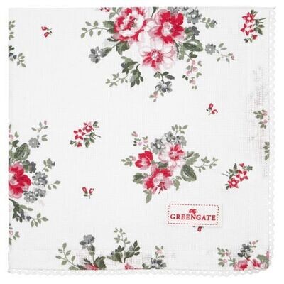 Greengate Stoffserviette Elouise white mit Spitze Greengate Stoffserviette Elouise white mit Spitze