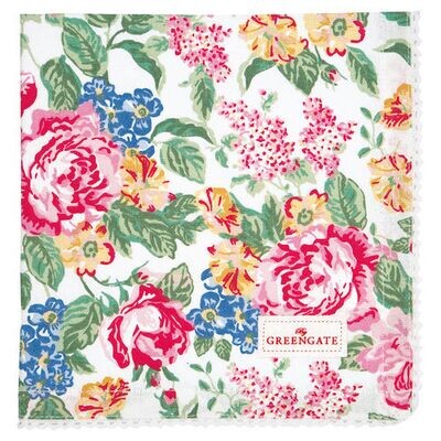 Greengate Stoffserviette Emmaline white mit Spitze Greengate Stoffserviette Emmaline white mit Spitze