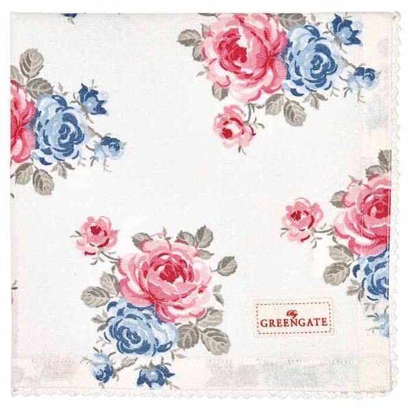 Greengate Stoffserviette Hailey white mit Spitze Greengate Stoffserviette Hailey white mit Spitze