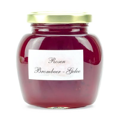 Rosengelee mit Brombeeren