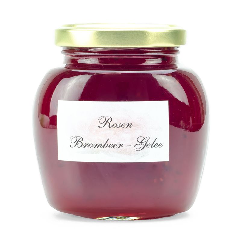 Rosengelee mit Brombeeren