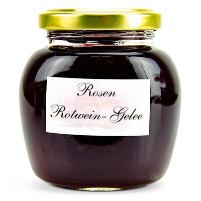 Rosengelee mit Rotwein