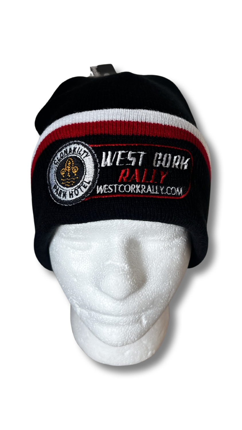 Black / Red / White Beanie hat Clonakilty Park Hotel West Cork Rally