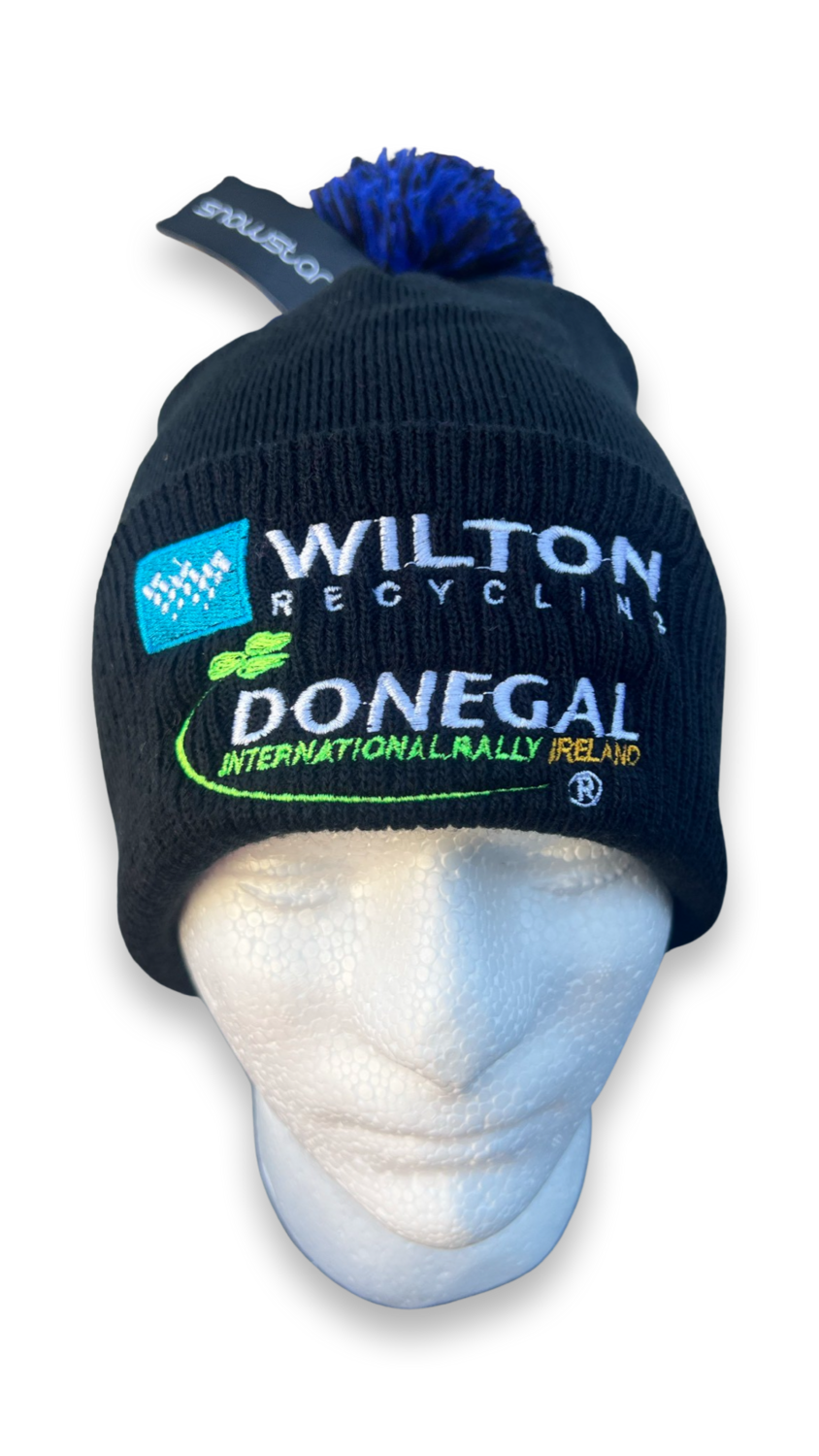 Wilton Recycling Donegal Intl Rally Rallying Bobble Hat BLACK