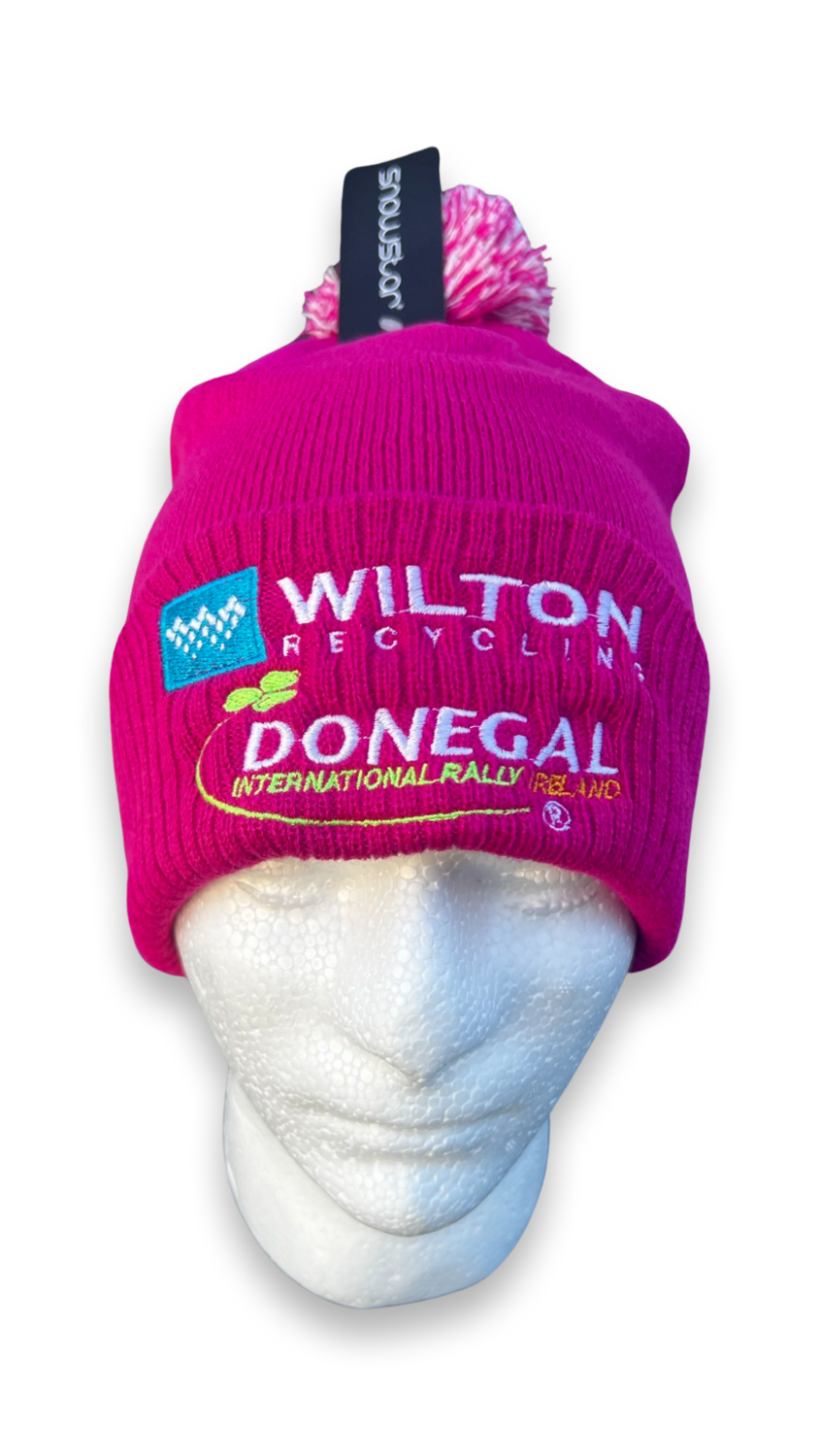 Wilton Recycling Donegal Intl Rally Rallying Bobble Hat PINK