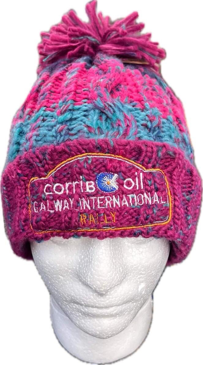 GALWAY INTL RALLY HAT WINTER BOBBLE PINK