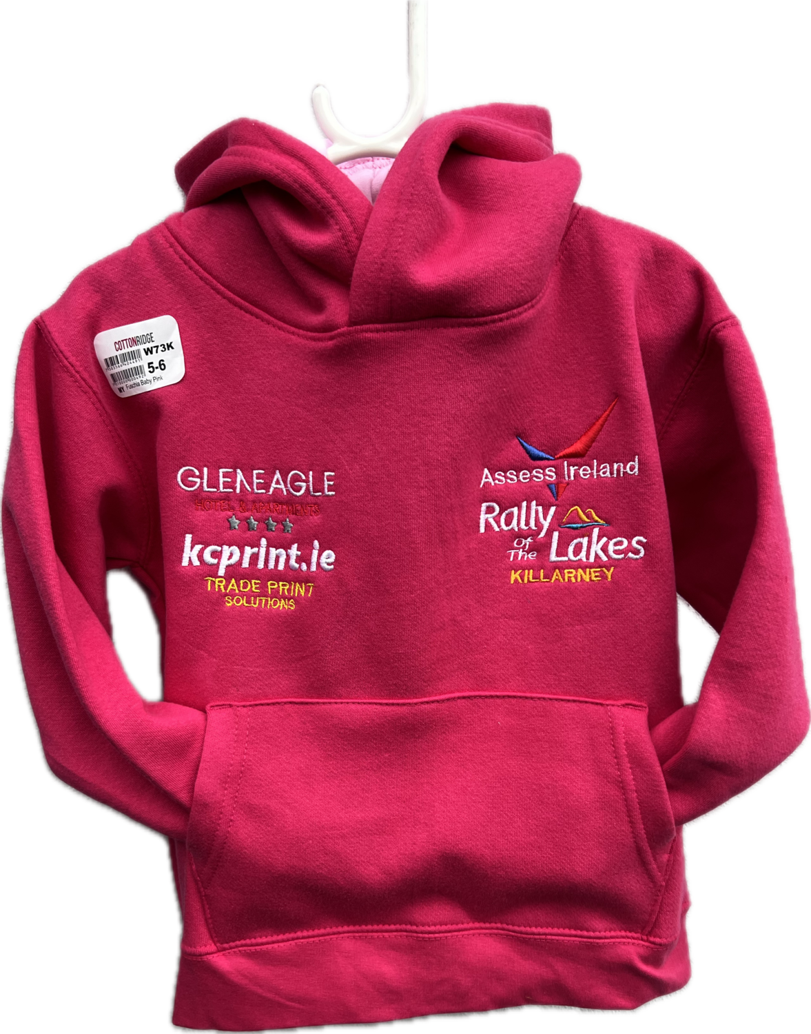 ASSESS IRELAND RALLY OF THE LAKES KIDS PINK HOODIE