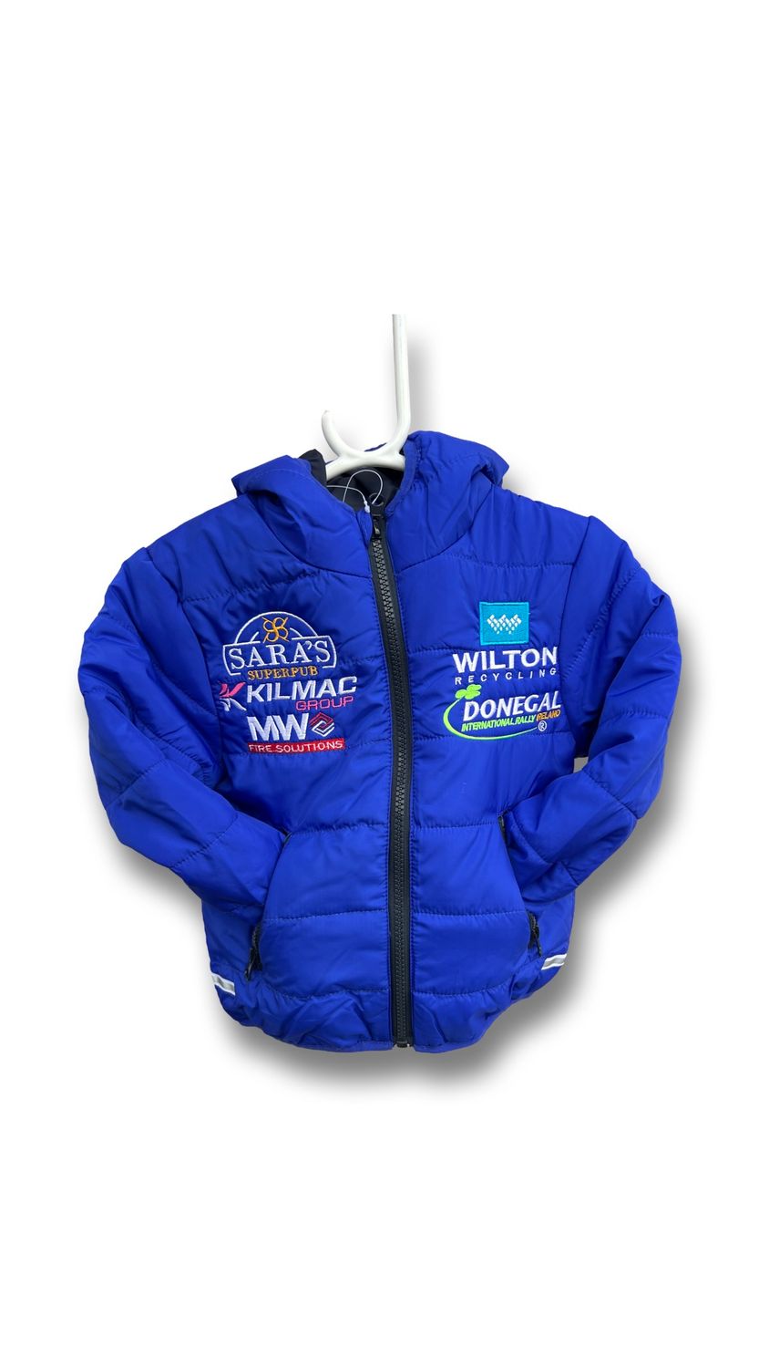 WILTON RECYCLING DONEGAL INTERNATIONAL RALLY KIDS ROYAL PUFFY JACKET