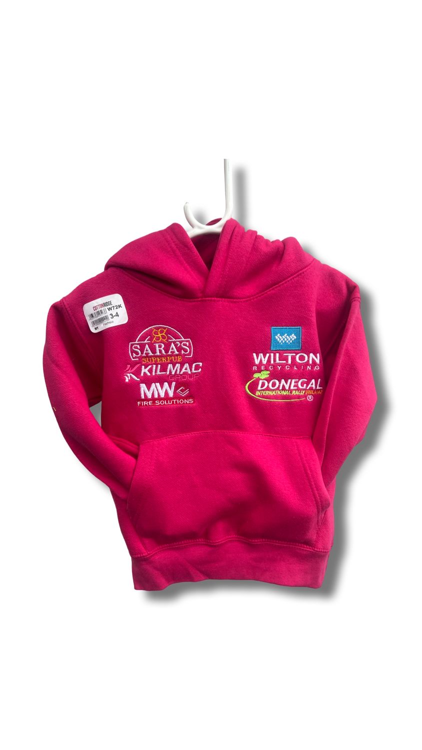 WILTON RECYCLING DONEGAL INTERNATIONAL RALLY PINK HOODIE KIDS
