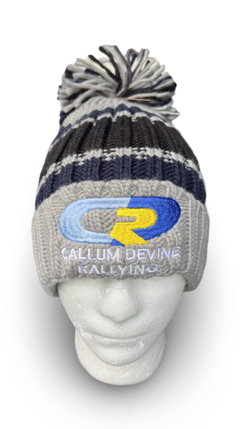 Callum Devine Grey Winter Bobble Hat