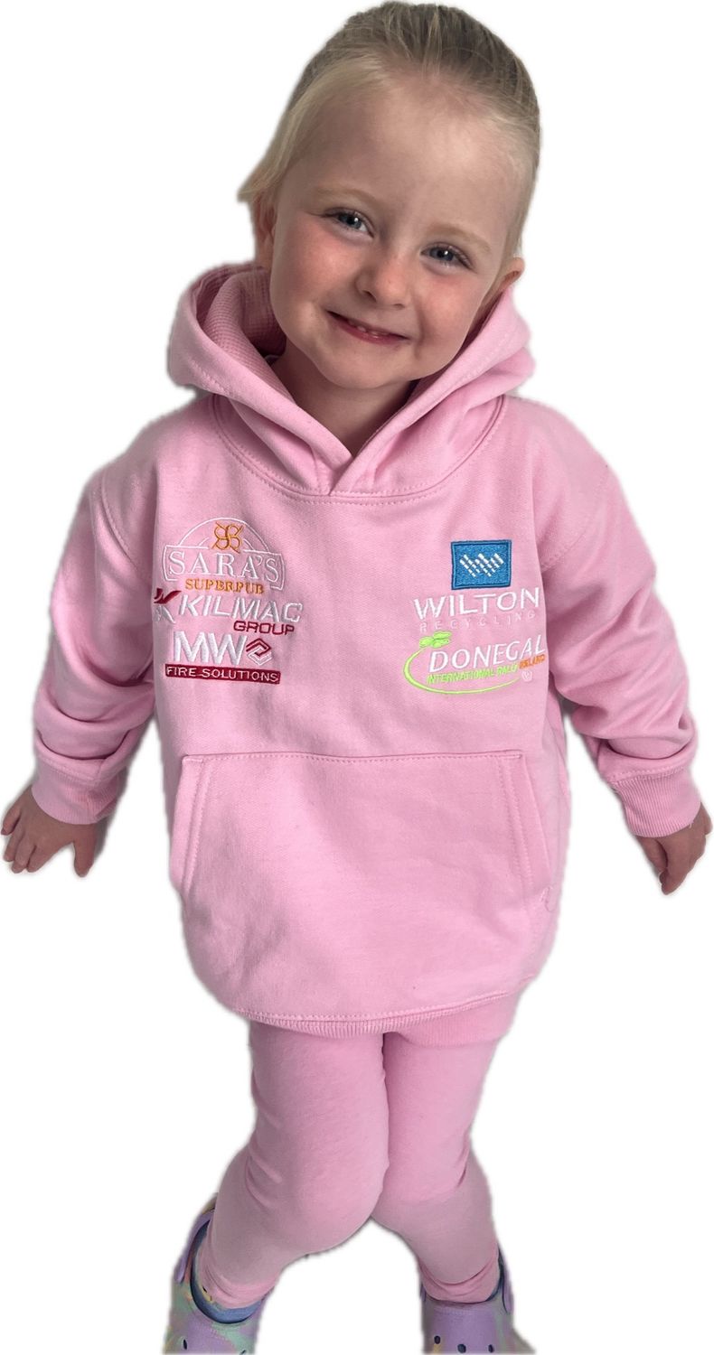 NEW!! BABY PINK WILTON RECYCLING DONEGAL INTERNATIONAL RALLY HOODIE