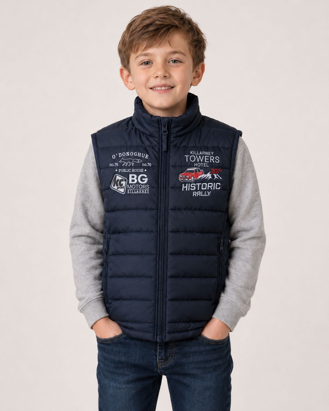 Killarney Towers Hotel Killarney Historic Rally Kids Bodywarmer Navy