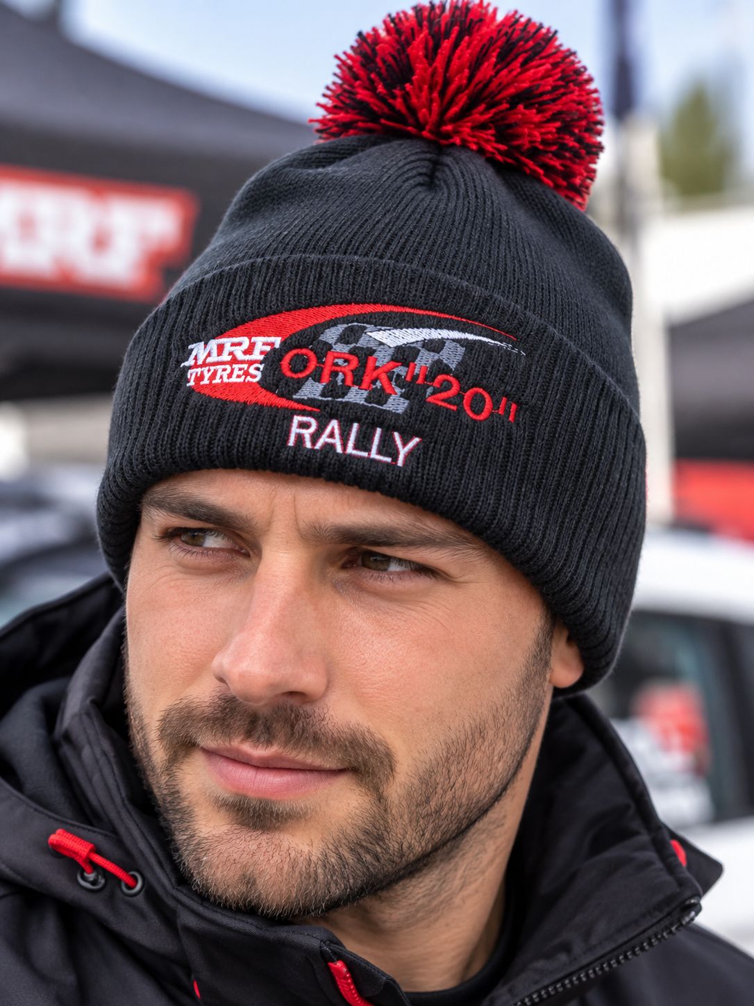 MRF TYRES CORK 20 RALLY BOBBLE HAT