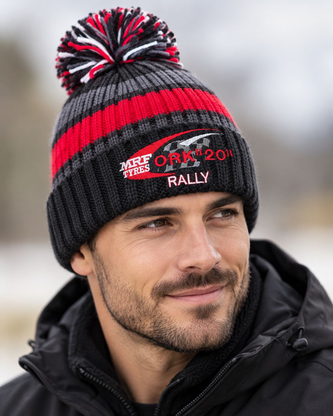 MRF TYRES CORK 20 Rally Winter bobble Hat