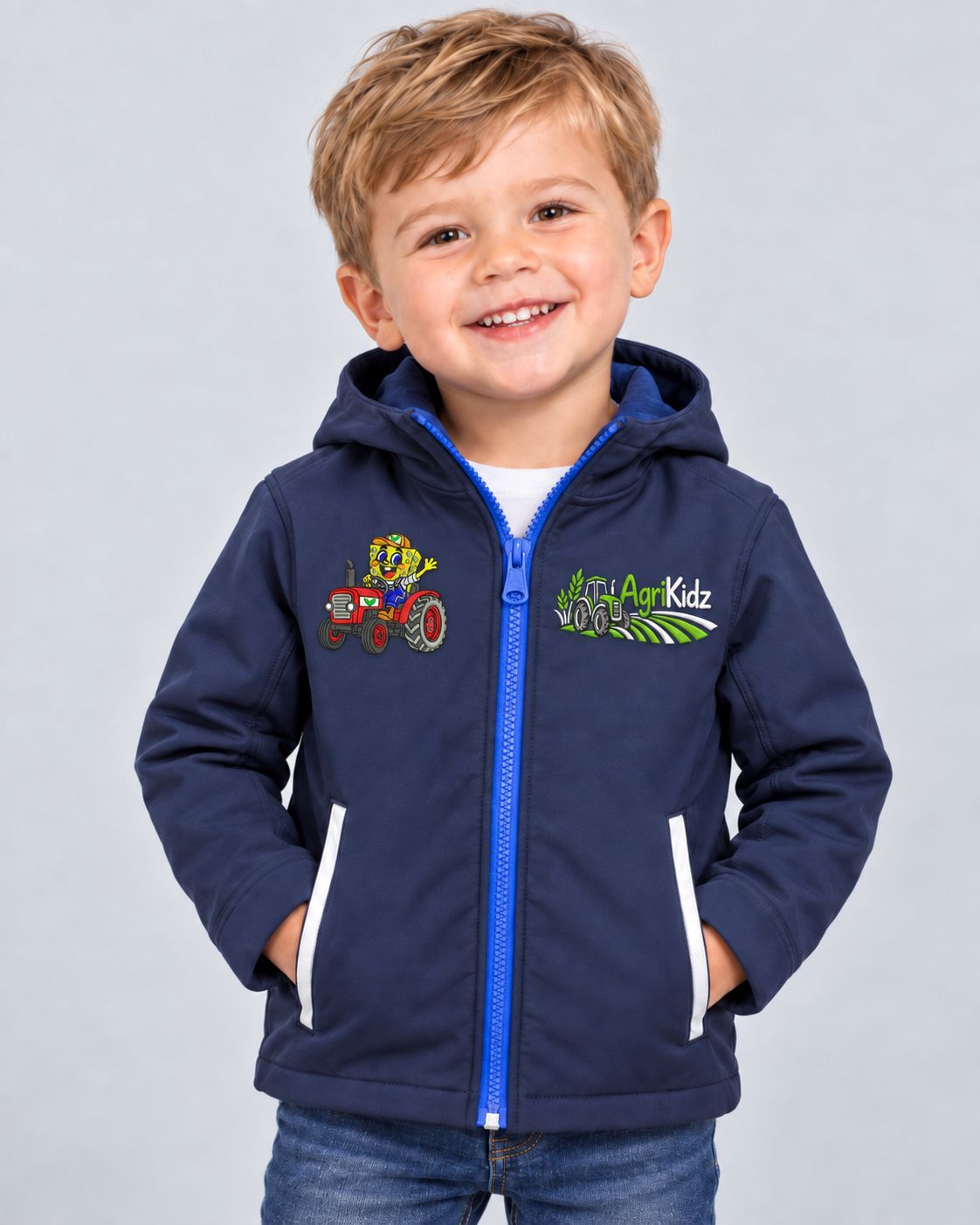 NEW AGRIKIDZ NAVY ROYAL SOFTSHELL