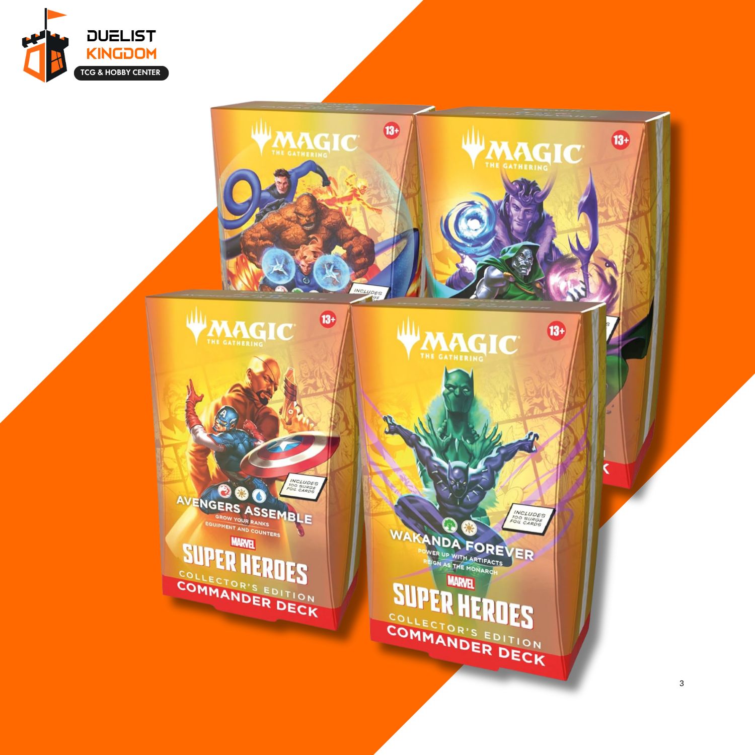 MTG: Universes Beyond- Marvel Super Heroes COLLECTOR Commander Deck Display (4 decks)