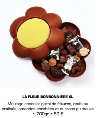 CHOCOLATS DE PÂQUES / La fleur bonbonnière L  ou XL