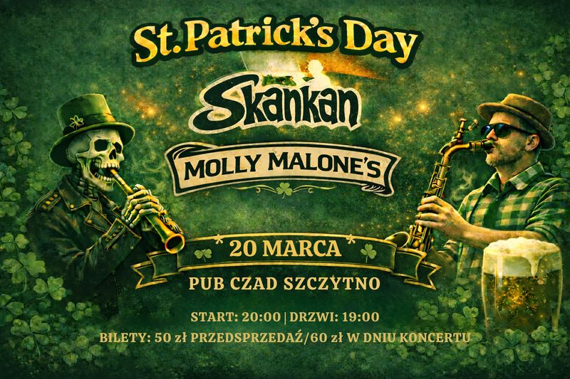 Bilet: Skankan + Molly Malone's, 2026.03.20, Szczytno, Pub Czad