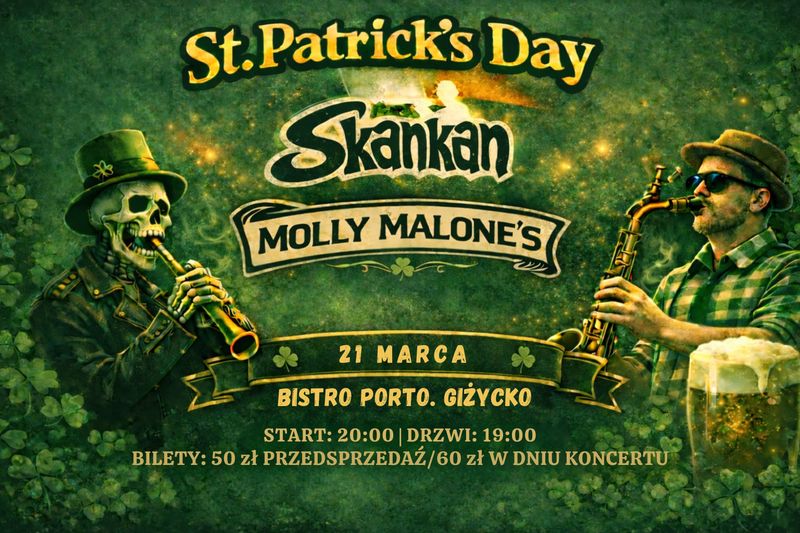 Bilet: Skankan + Molly Malone's, 2026.03.21, Giżycko, Porto Bistro