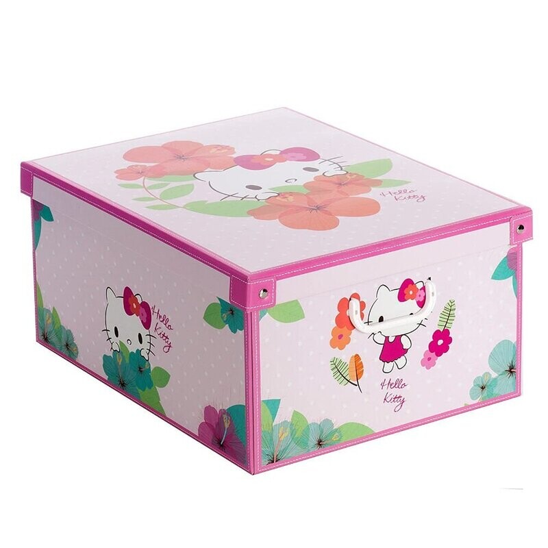 Stabile Aufbewahrungsbox Ordnungsbox Dekobox aus Kartonage 50 x 39 x 24 cm Hello Kitty